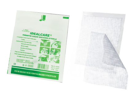 PARAFFIN GAUZE DRESSING STERILE BP 10CM x 10CM 